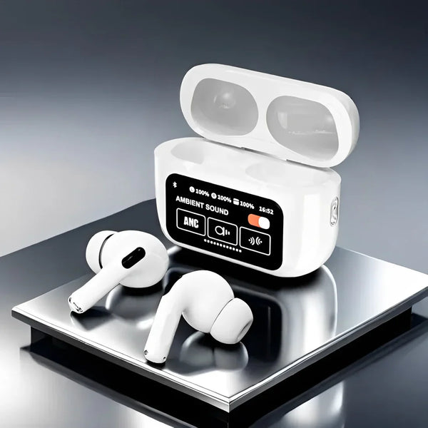 Airpods Pro With Digital Display – Anc And Transparency- Touch Volume Control – Digital Screen – Smooth Display – Games (color White)